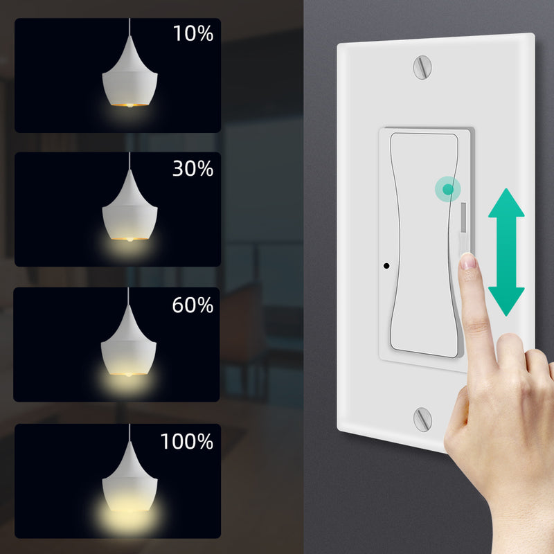 Dimmer Switch for LED Light/CFL/Incandescent, 3-Way Single Pole Dimmable Slide, 600 Watt max