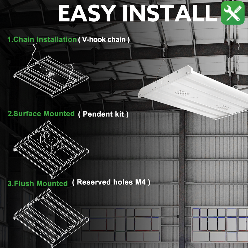 LED Linear High Bay, 2ft, 161W, 21735Lumens, 5000K, Motion Sensor