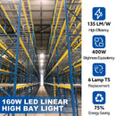 LED High Bay Shop Light, 2ft, 160W, 21600Lumens, 5000K