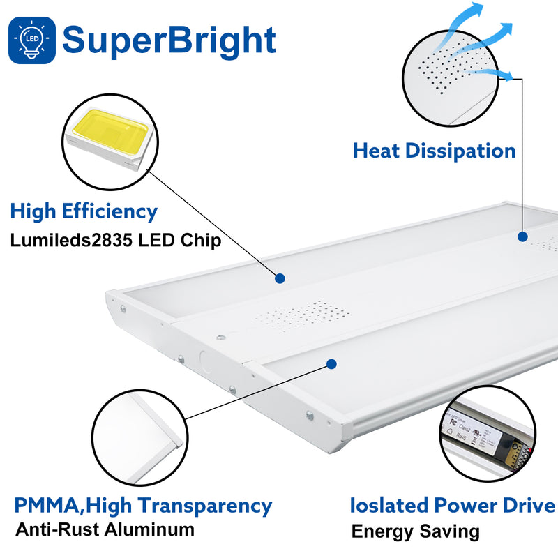 LED High Bay Shop Light, 2ft, 135W, 18225Lumens, 5000K