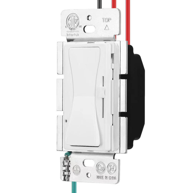 Dimmer Switch for LED Light/CFL/Incandescent, 3-Way Single Pole Dimmable Slide, 600 Watt max