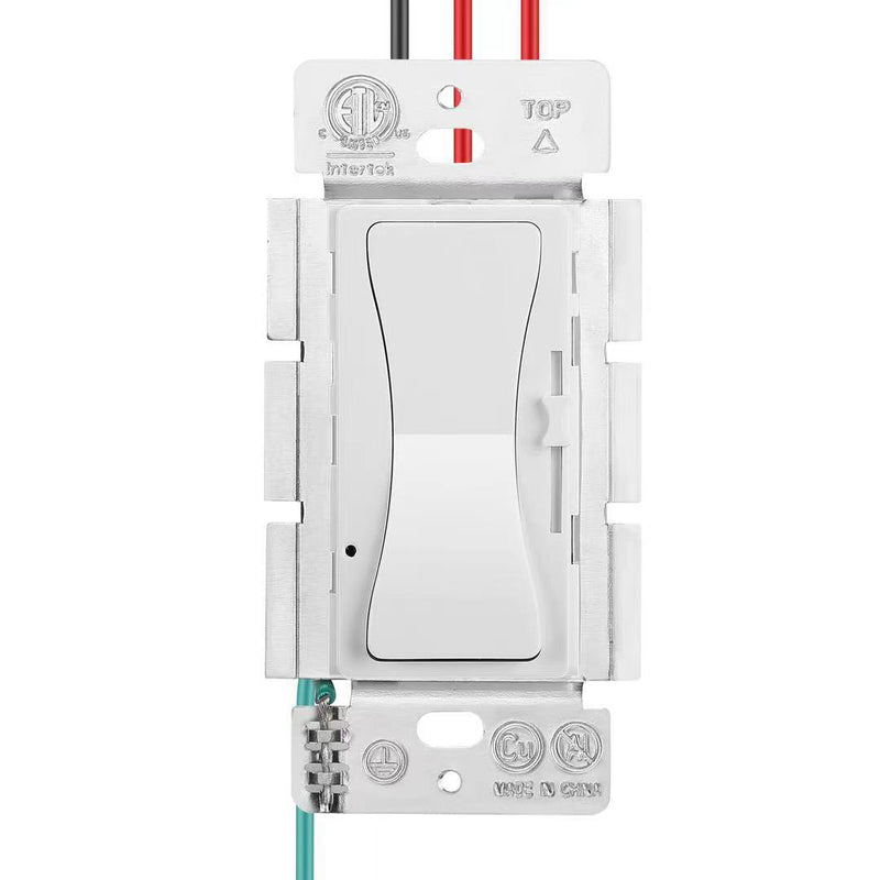 Dimmer Switch for LED Light/CFL/Incandescent, 3-Way Single Pole Dimmable Slide, 600 Watt max